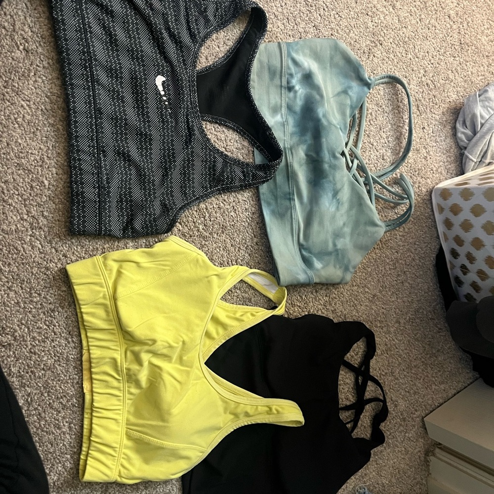 Nike Sports Bra Trio - Black, Yellow, Blue